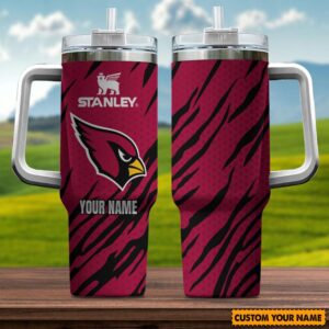 Custom Name Arizona Cardinals NFL Team Stainless Steel Tumbler 40Oz With Handle