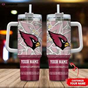 Custom Name Arizona Cardinals NFL Tumbler 40Oz Handle