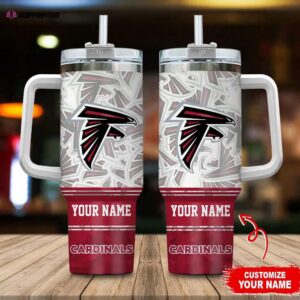 Custom Name Atlanta Falcons NFL Tumbler 40Oz Handle