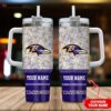 Custom Name Baltimore Ravens Tumbler 40Oz Handle