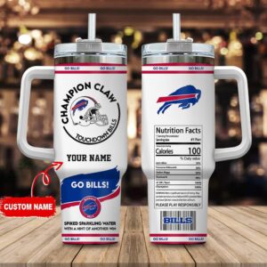 Custom Name Buffalo Bills NFL Stainless Steel Tumbler 40Oz With Handle