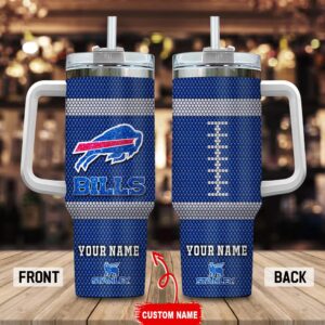 Custom Name Buffalo Bills Stainless Steel Tumbler 40Oz Handle For Fans