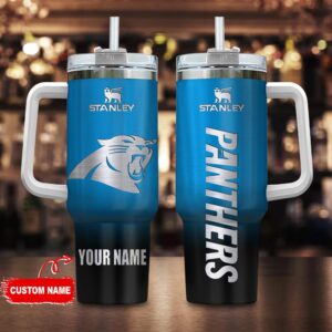 Custom Name Carolina Panthers NFL Football Stainless Steel Tumbler 40Oz