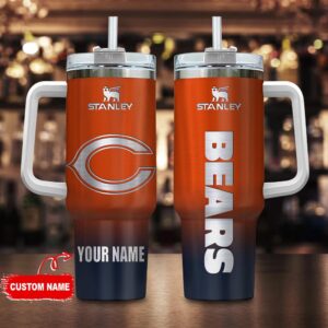 Custom Name Chicago Bears NFL Football Stainless Steel Tumbler 40Oz