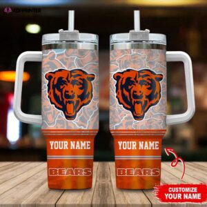 Custom Name Chicago Bears Tumbler 40Oz Handle