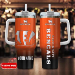 Custom Name Cincinnati Bengals NFL Football Stainless Steel Tumbler 40Oz