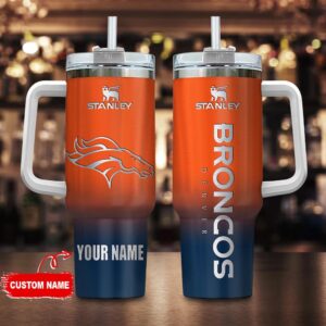 Custom Name Denver Broncos NFL Football Stainless Steel Tumbler 40Oz