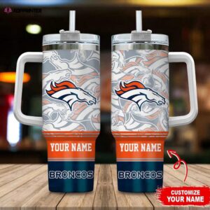 Custom Name Denver Broncos NFL Tumbler 40Oz Handle