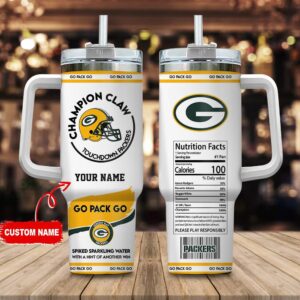 Custom Name Green Bay Packers NFL Stainless Steel Tumbler 40Oz With Handle