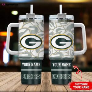 Custom Name Green Bay Packers NFL Tumbler 40Oz Handle