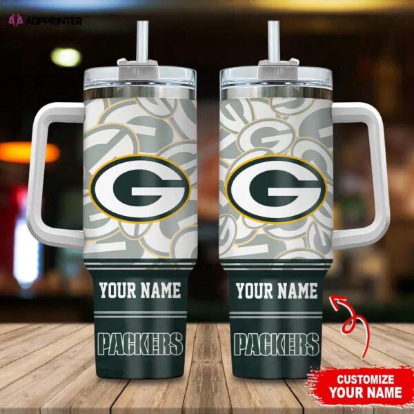 Custom Name Green Bay Packers NFL Tumbler 40Oz Handle