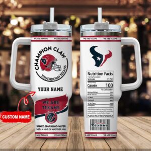 Custom Name Houston Texans NFL Stainless Steel Tumbler 40Oz With Handle