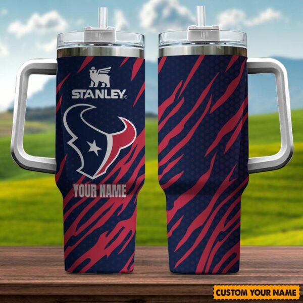 Custom Name Houston Texans NFL Team Stainless Steel Tumbler 40Oz With Handle