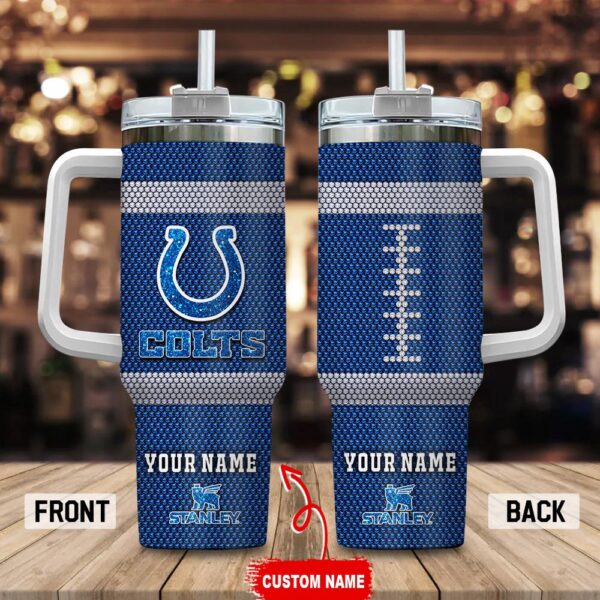 Custom Name Indianapolis Colts Stainless Steel Tumbler 40Oz Handle For Fans