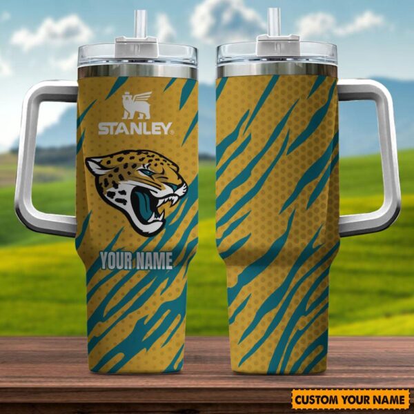 Custom Name Jacksonville Jaguars NFL Team Stainless Steel Tumbler 40Oz With Handle