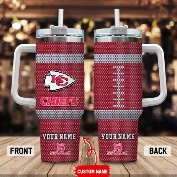 Custom Name Kansas City Chiefs Stainless Steel Tumbler 40Oz Handle For Fans