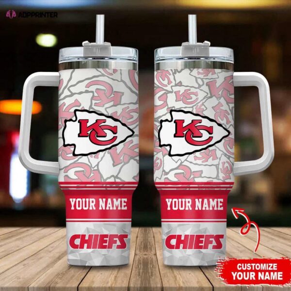 Custom Name Kansas City Chiefs Tumbler 40Oz Handle