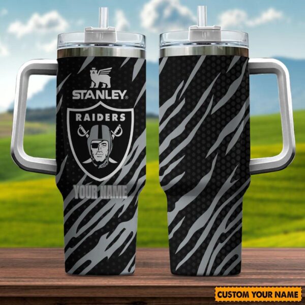 Custom Name Las Vegas Raiders NFL Team Stainless Steel Tumbler 40Oz With Handle