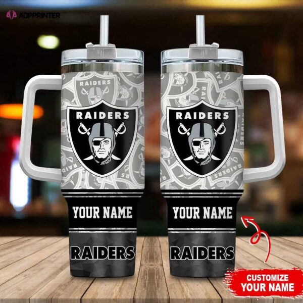 Custom Name Las Vegas Raiders Tumbler 40Oz Handle