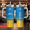 Custom Name Los Angeles Chargers NFL Football Stainless Steel Tumbler 40Oz
