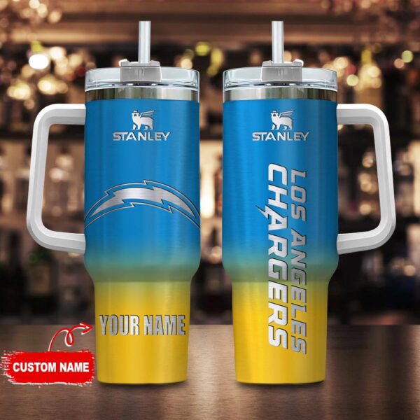 Custom Name Los Angeles Chargers NFL Football Stainless Steel Tumbler 40Oz