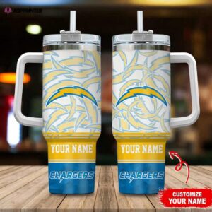 Custom Name Los Angeles Chargers NFL Tumbler 40Oz Handle