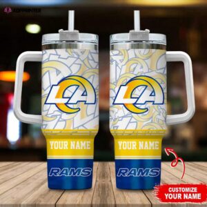 Custom Name Los Angeles Rams Tumbler 40Oz Handle