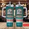 Custom Name Miami Dolphins NFL Fan Cave Stainless Steel Tumbler 40Oz With Handle