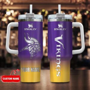 Custom Name Minnesota Vikings NFL Football Stainless Steel Tumbler 40Oz