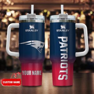 Custom Name New England Patriots NFL Football Stainless Steel Tumbler 40Oz