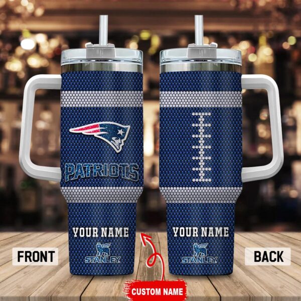 Custom Name New England Patriots Stainless Steel Tumbler 40Oz Handle For Fans