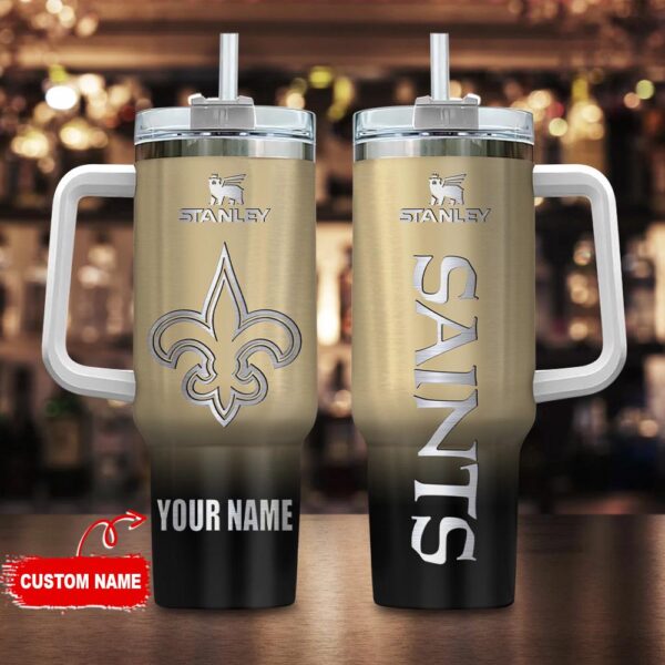 Custom Name New Orleans Saints NFL Football Stainless Steel Tumbler 40Oz