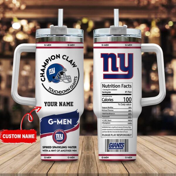 Custom Name New York Giants NFL Stainless Steel Tumbler 40Oz With Handle
