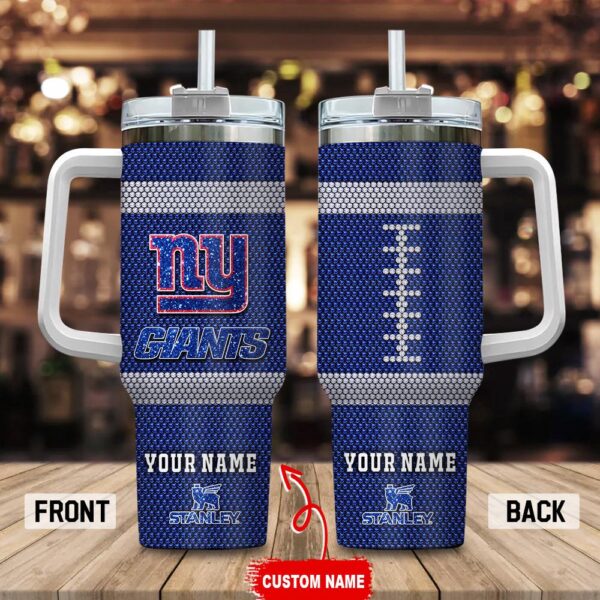 Custom Name New York Giants Stainless Steel Tumbler 40Oz Handle For Fans