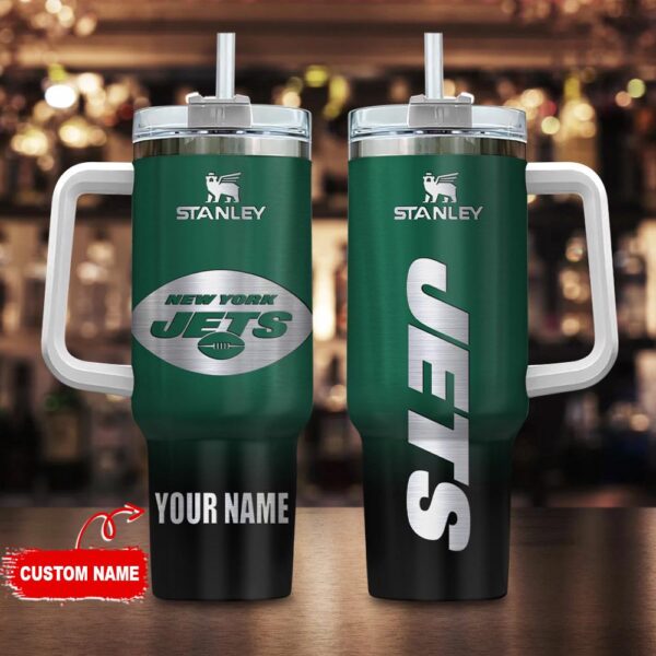 Custom Name New York Jets NFL Football Stainless Steel Tumbler 40Oz