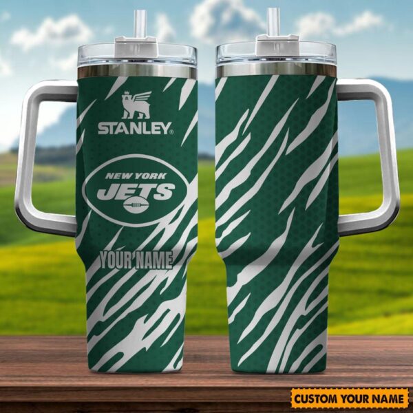 Custom Name New York Jets NFL Team Stainless Steel Tumbler 40Oz With Handle