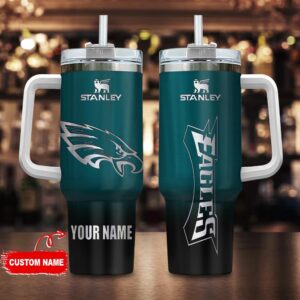 Custom Name Philadelphia Eagles NFL Football Stainless Steel Tumbler 40Oz