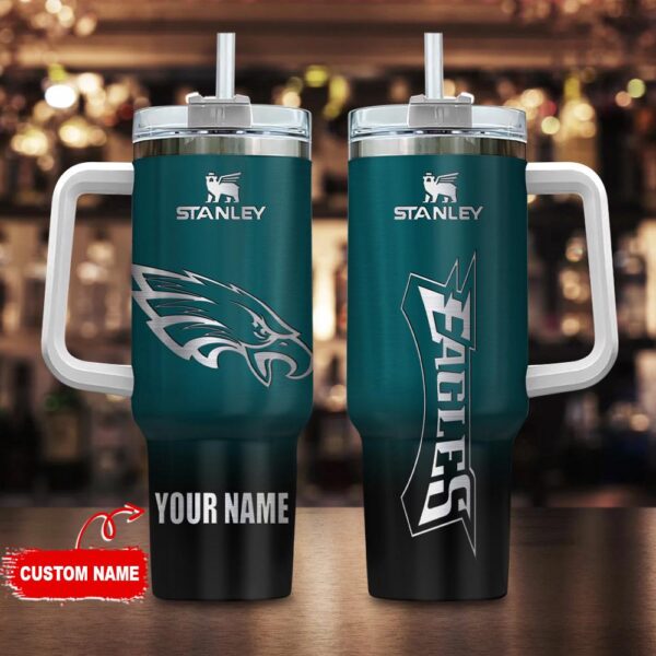 Custom Name Philadelphia Eagles NFL Football Stainless Steel Tumbler 40Oz