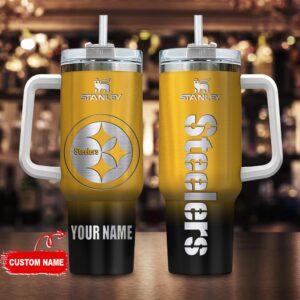 Custom Name Pittsburgh Steelers NFL Football Stainless Steel Tumbler 40Oz