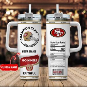 Custom Name San Francisco 49Ers NFL Stainless Steel Tumbler 40Oz With Handle