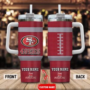 Custom Name San Francisco 49Ers Stainless Steel Tumbler 40Oz Handle For Fans
