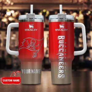 Custom Name Tampa Bay Buccaneers NFL Football Stainless Steel Tumbler 40Oz