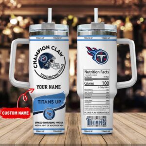 Custom Name Tennessee Titans NFL Stainless Steel Tumbler 40Oz With Handle
