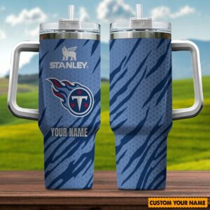 Custom Name Tennessee Titans NFL Team Stainless Steel Tumbler 40Oz With Handle