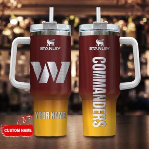 Custom Name Washington Commanders NFL Football Stainless Steel Tumbler 40Oz