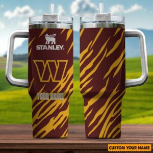 Custom Name Washington Commanders NFL Team Stainless Steel Tumbler 40Oz With Handle