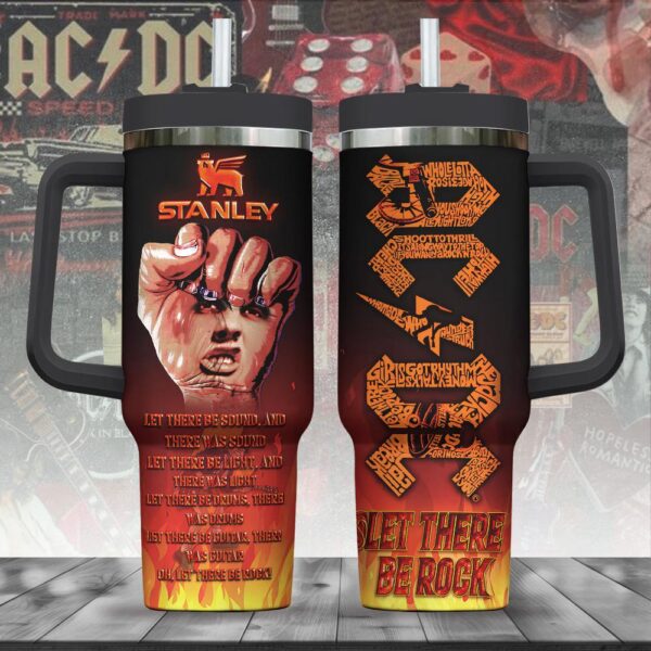 ACDC Music Tumbler 40Oz Handle For Fans