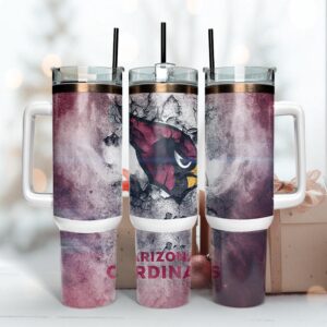 Arizona Cardinals Smoke Tumbler 40OZ With Handle