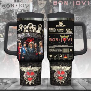Bon Jovi Music Tumbler 40Oz Handle For Fans
