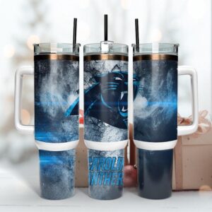 Carolina Panthers Smoke Tumbler 40OZ With Handle
